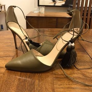 Brand new, never worn JCrew ankle tie heels